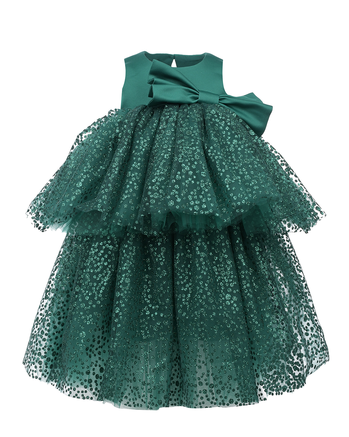 Изумрудное платье с многослойной юбкой Zhanna&Anna детское, размер 92, цвет нет цвета