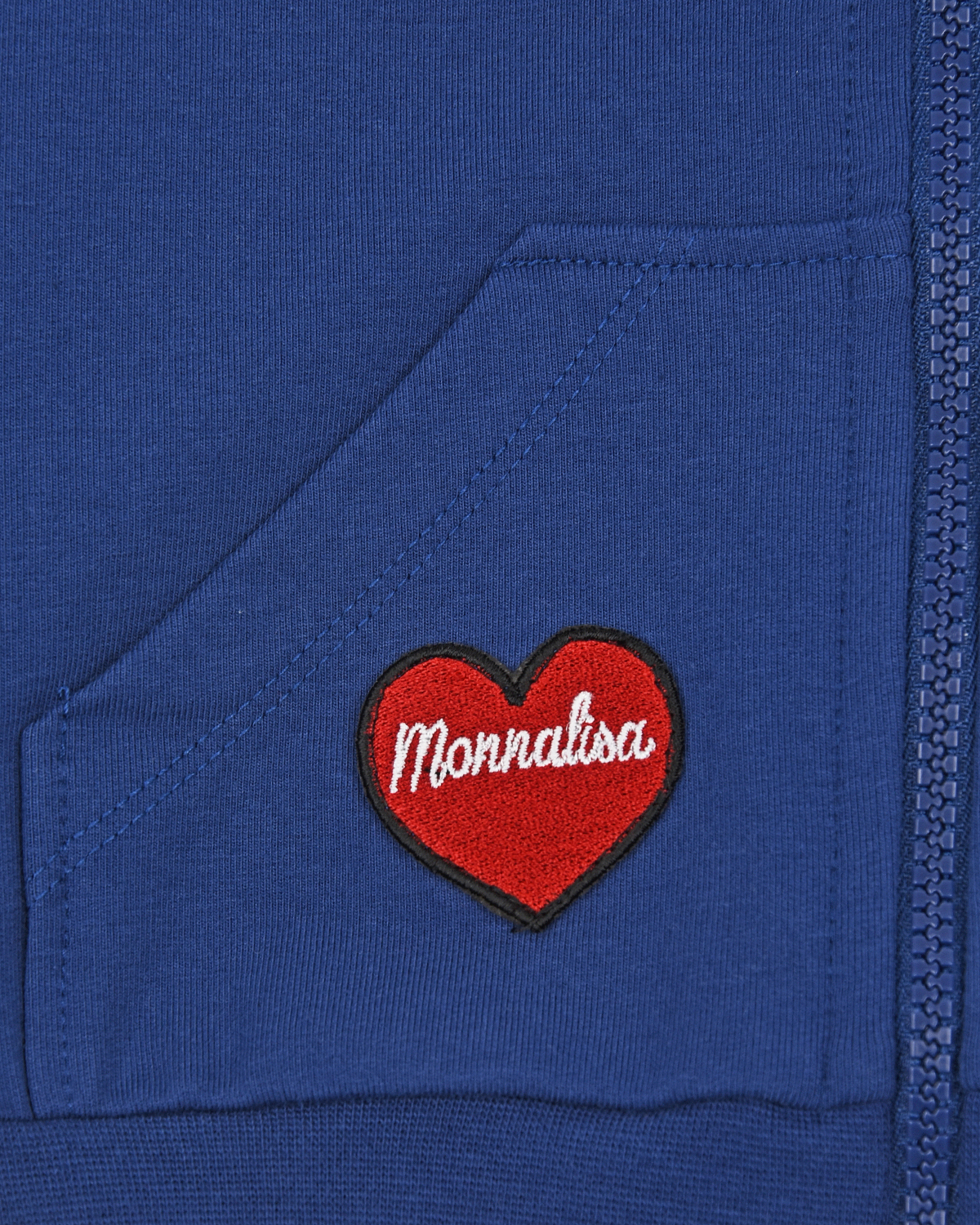 Темно-синяя спортивная куртка с вышивкой Monnalisa детское - фото 4