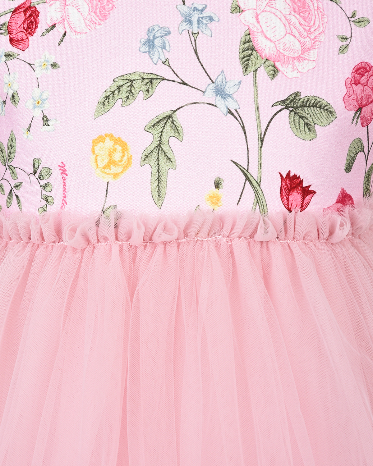 Розовое платье с юбкой-пачкой Monnalisa детское - фото 3