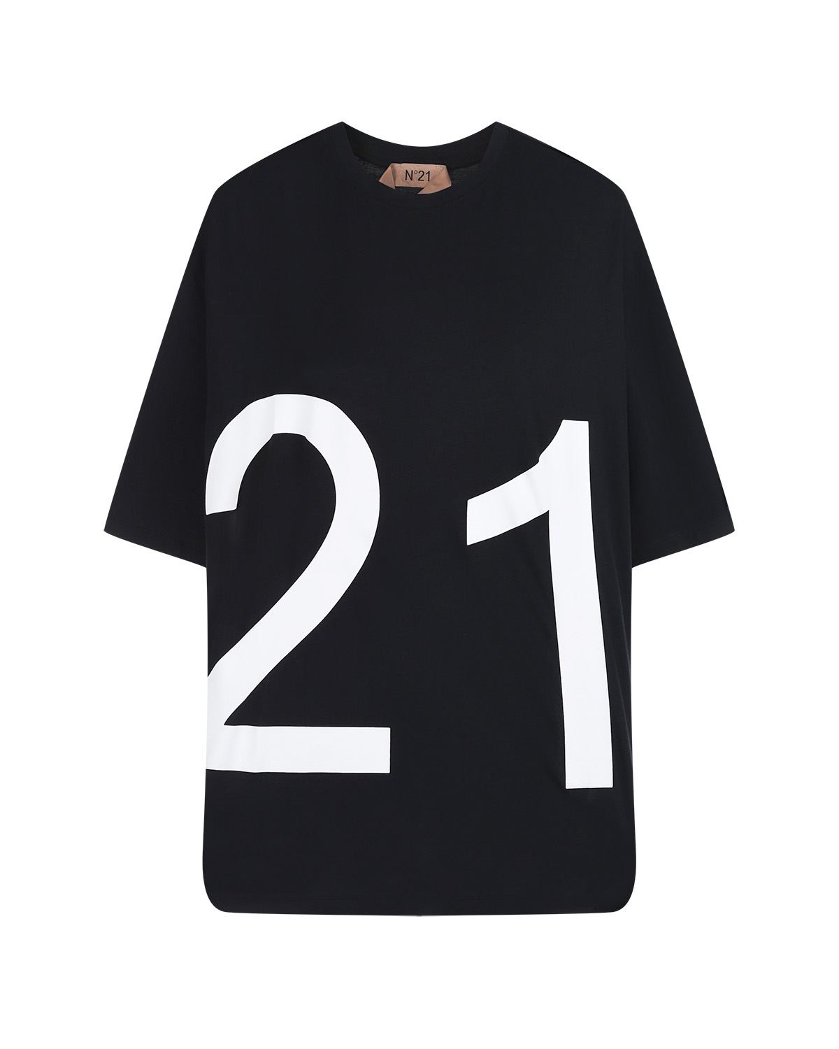 Черная футболка с логотипом No. 21, размер 40, цвет черный - фото 1