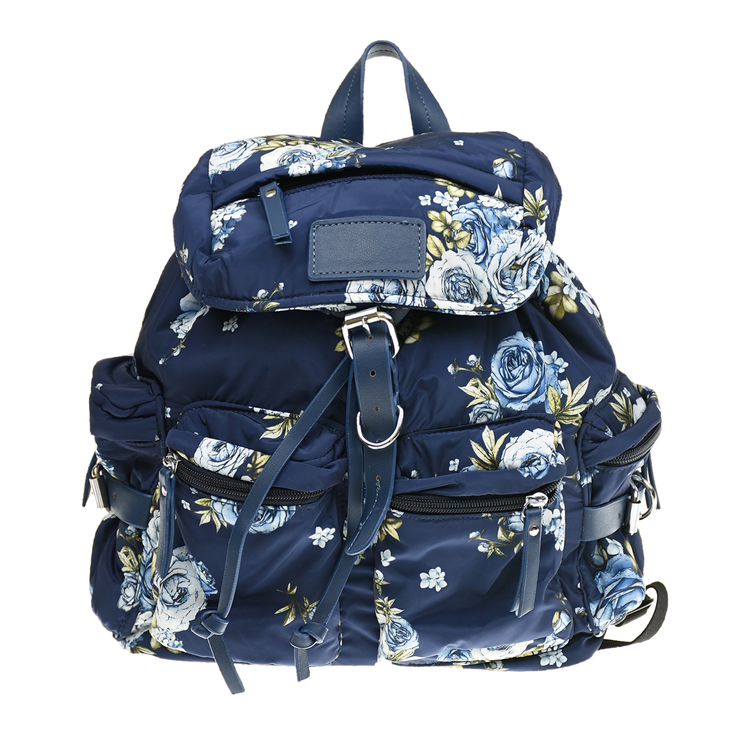 Синий рюкзак с цветочным принтом Monnalisa детский, размер unica - фото 1