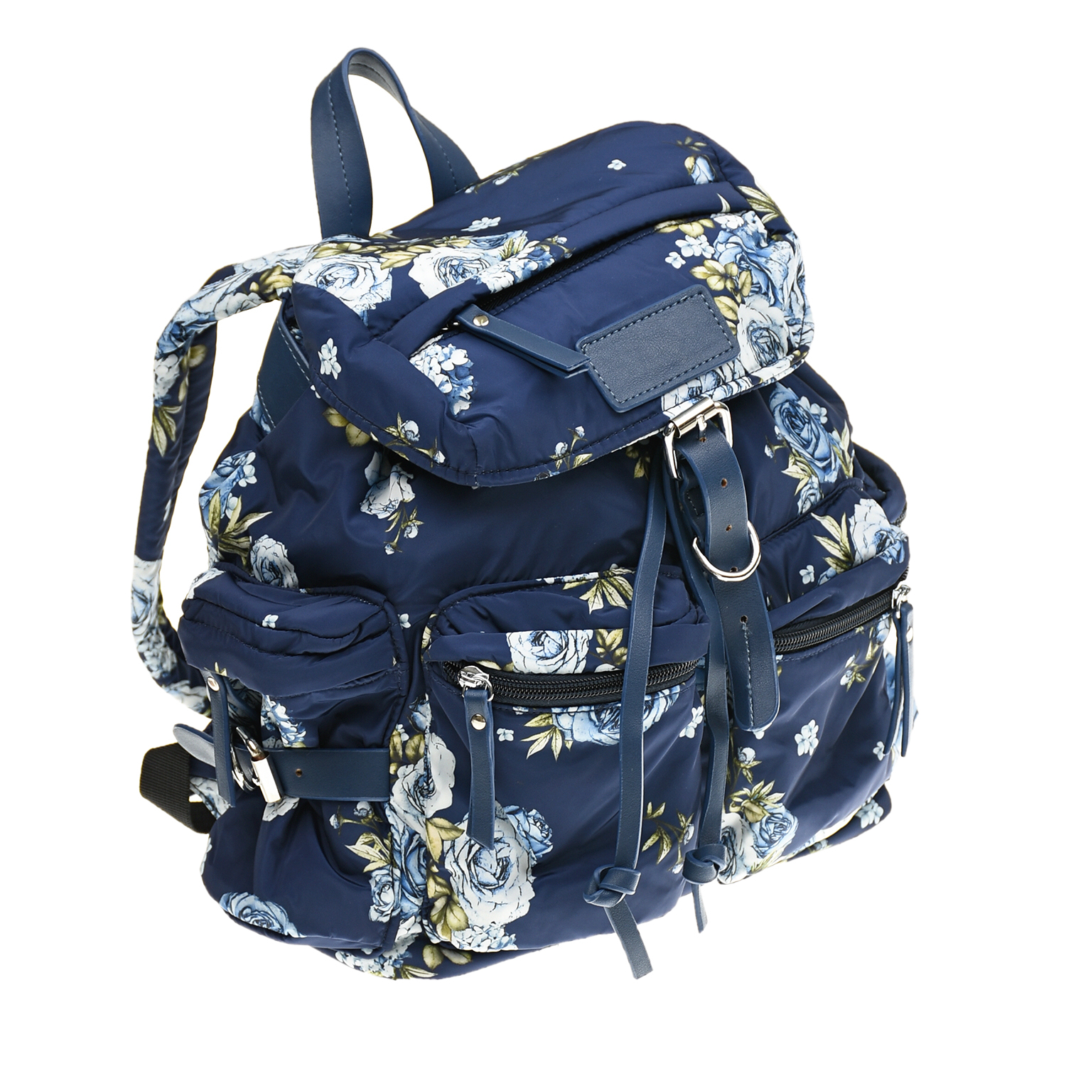 Синий рюкзак с цветочным принтом Monnalisa детский, размер unica - фото 2