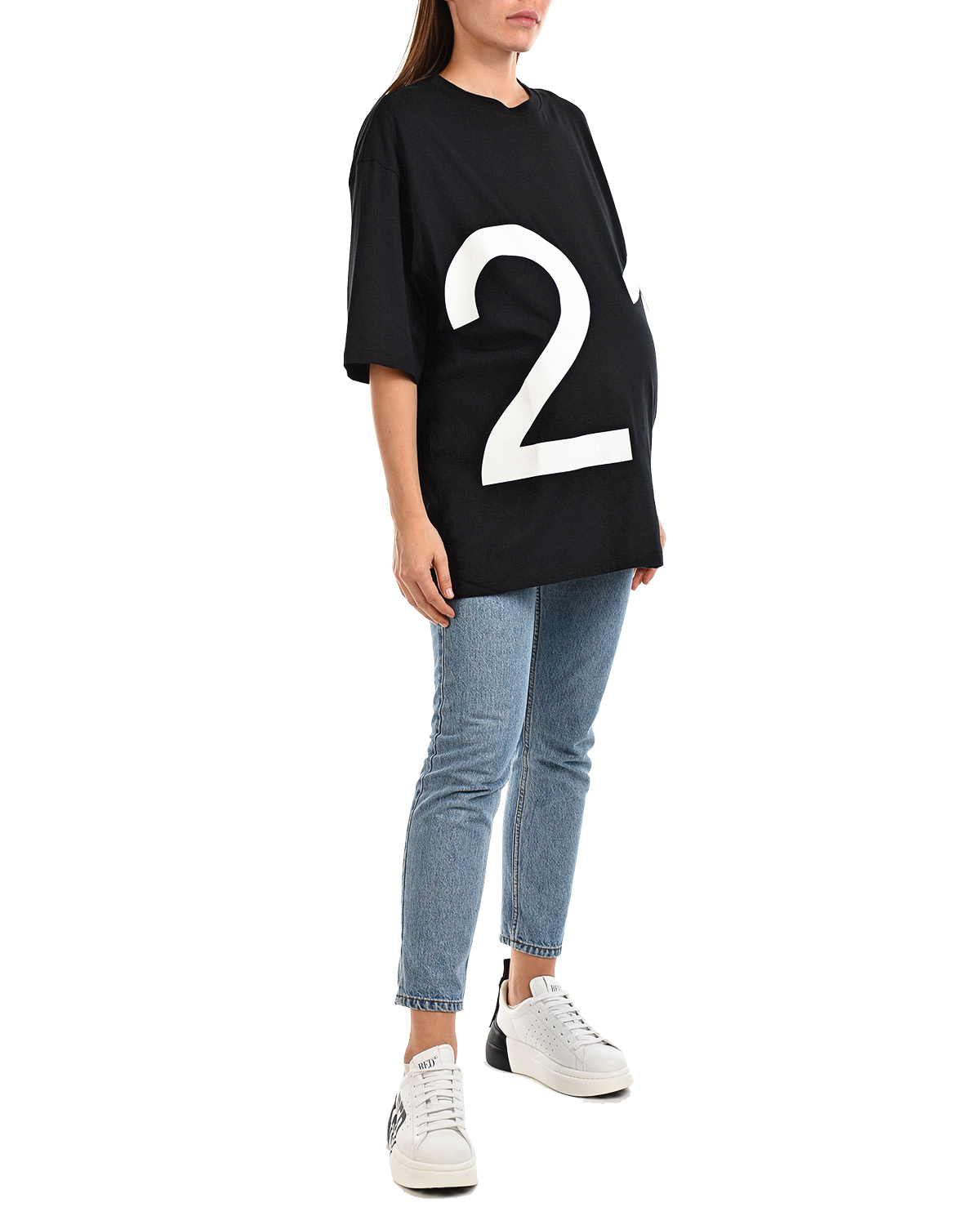 Черная футболка с логотипом No. 21, размер 40, цвет черный - фото 4
