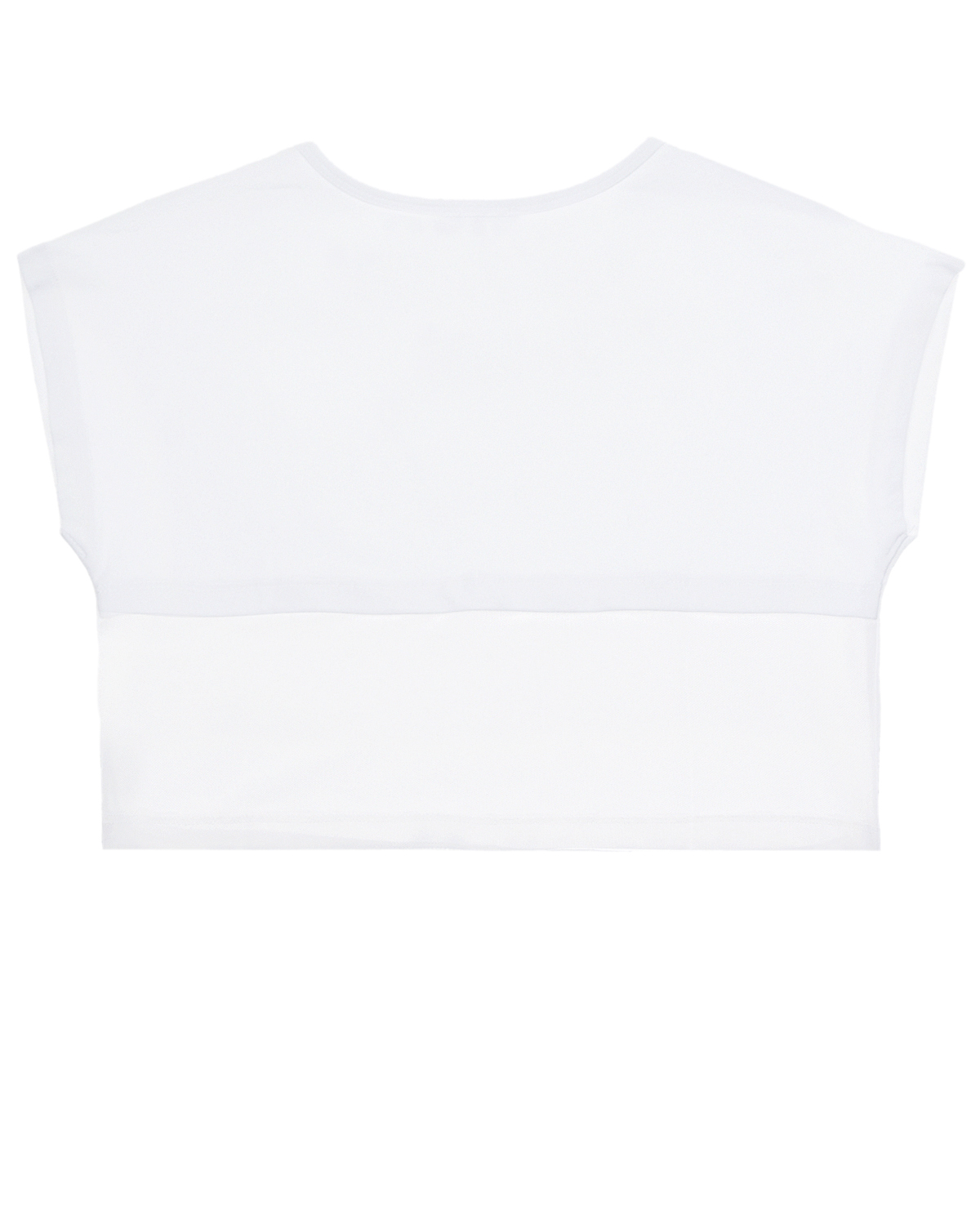 Укороченная футболка с контрастным лого Monnalisa детская, размер 128, цвет белый - фото 2