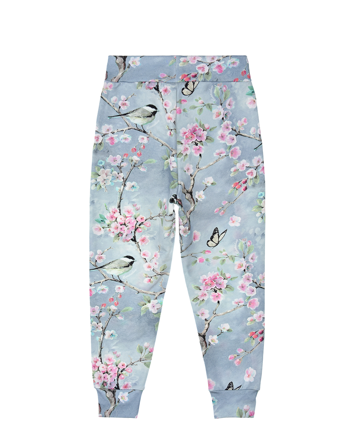 Спортивные брюки с принтом "Синицы" Monnalisa детские, размер 128, цвет серый - фото 3