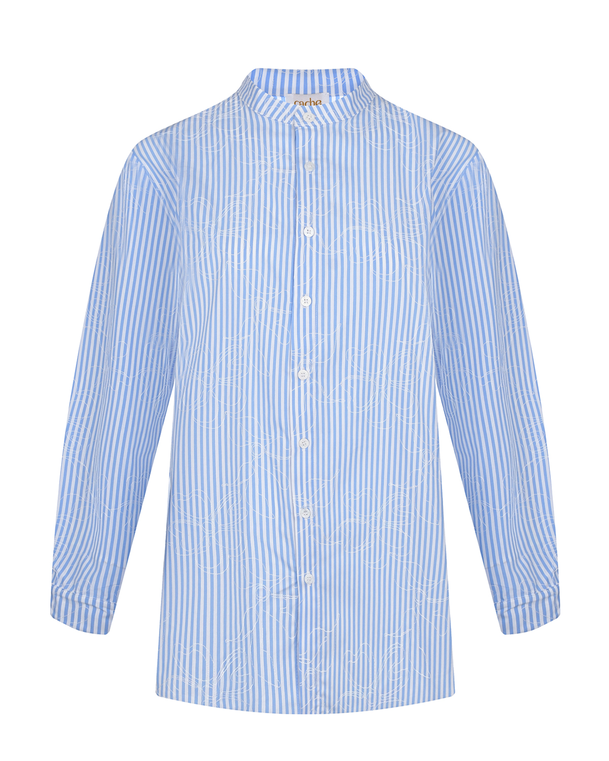 Голубая рубашка в полоску для беременных Cache Coeur, размер 40, цвет голубой - фото 1