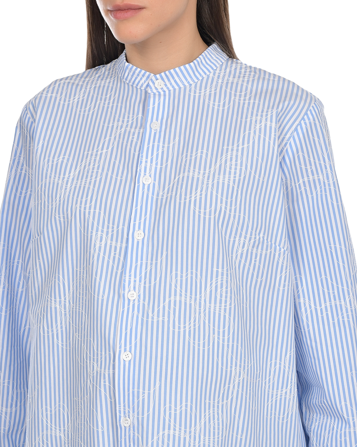 Голубая рубашка в полоску для беременных Cache Coeur, размер 40, цвет голубой - фото 6
