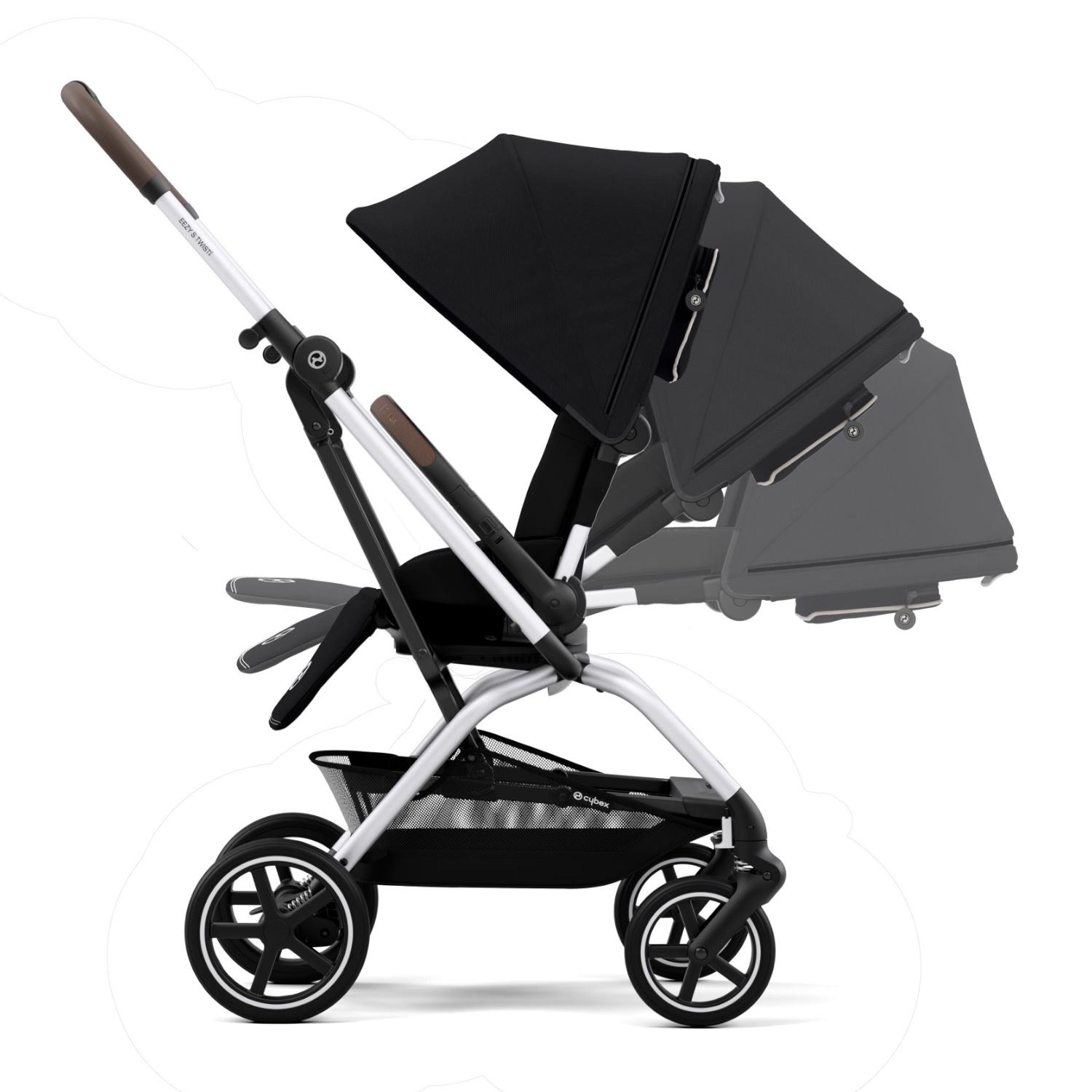 Коляска прогулочная Eezy S Twist+ 2 SLV Moon Black с бампером CYBEX Вид№5