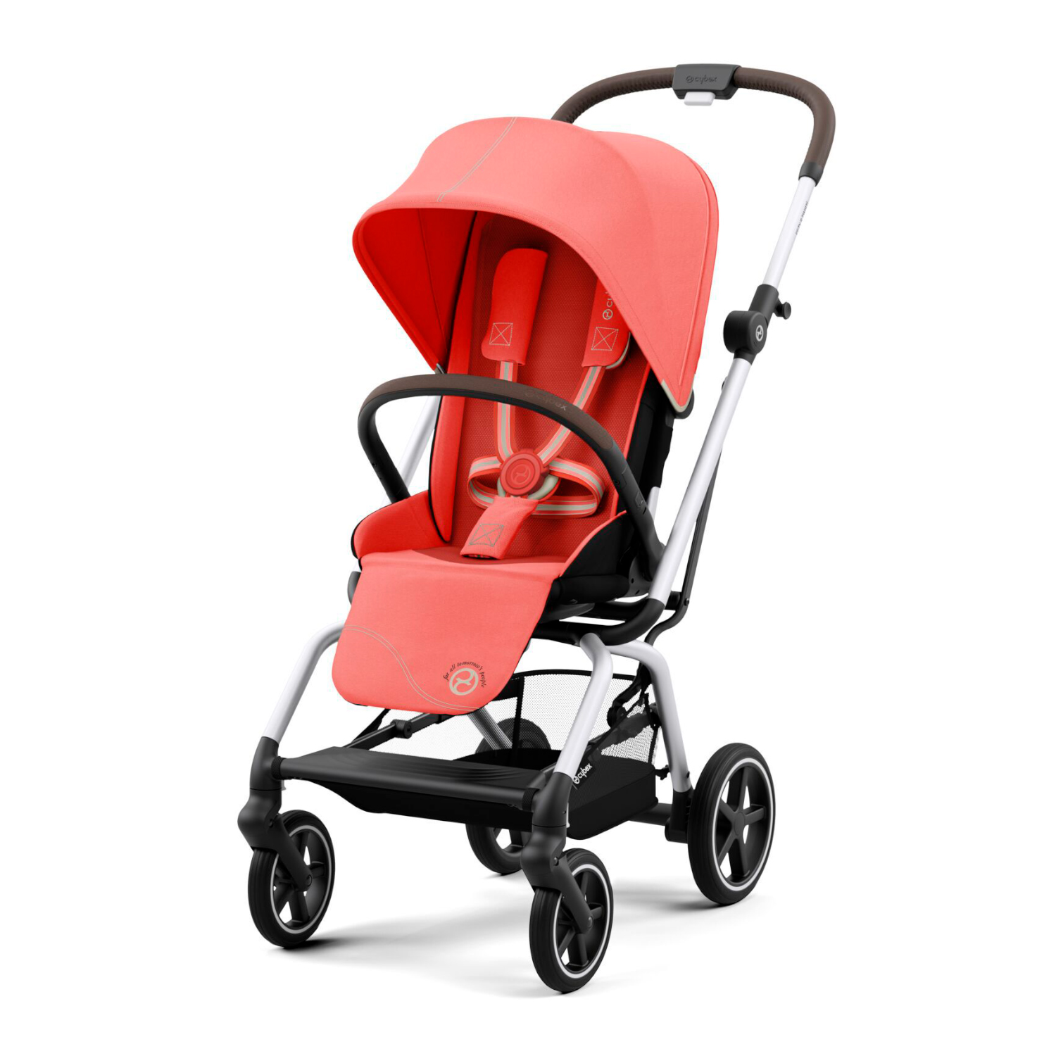 Коляска прогулочная Eezy S Twist+ 2 SLV Hibiscus Red с бампером CYBEX