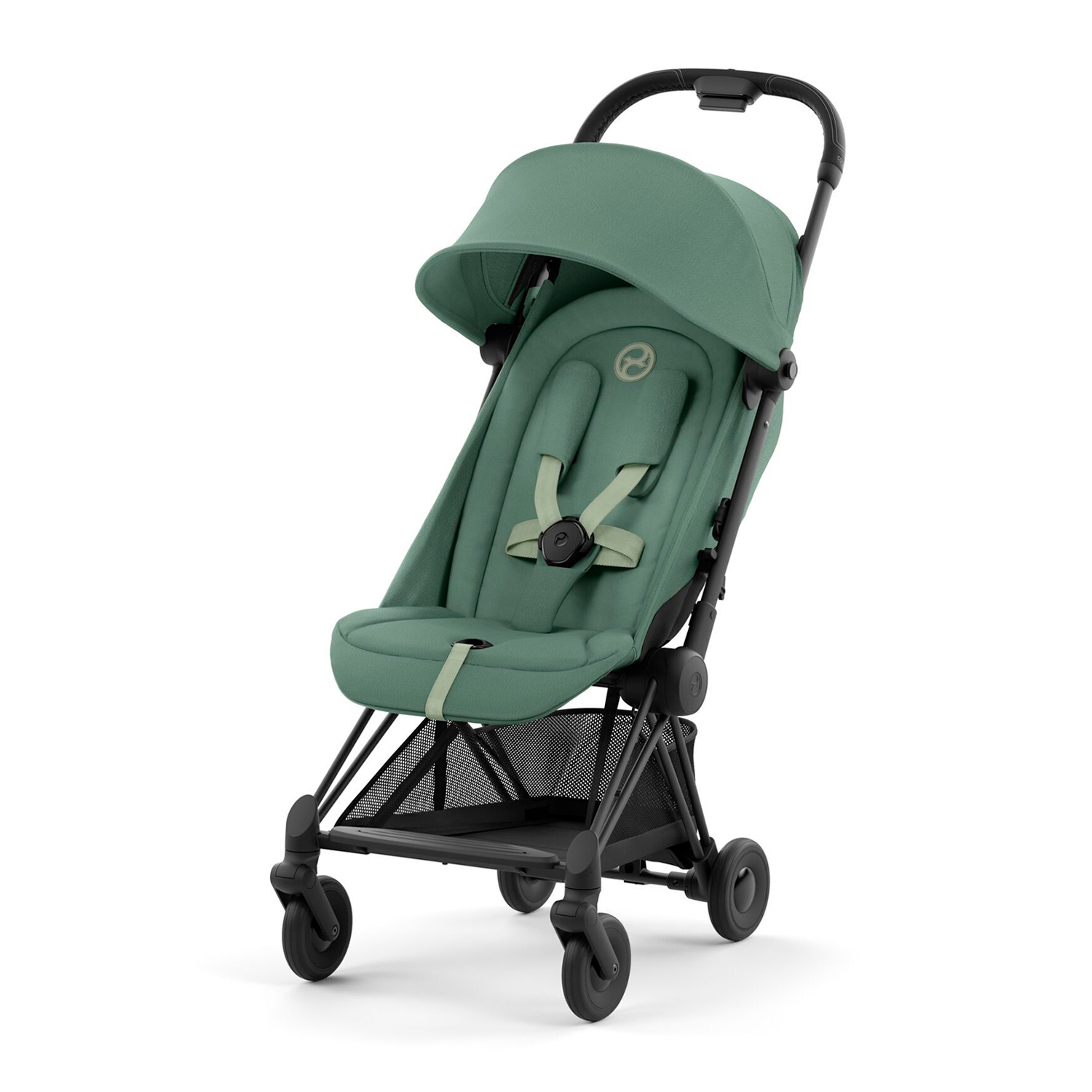 Коляска прогулочная Coya Matt Black Leaf Green CYBEX