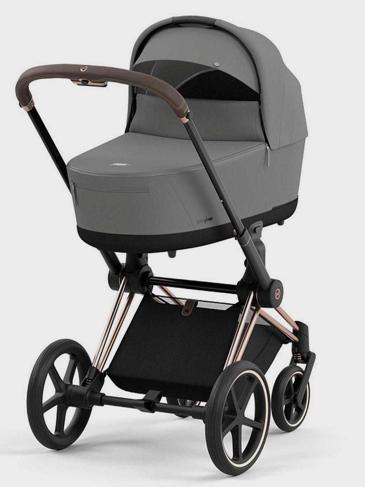 Коляска 2 в 1 CYBEX Priam IV Rosegold 2 в 1 цвет Mirage Grey в комплекте со спальным блоком Lux Carry Cot Вид№2