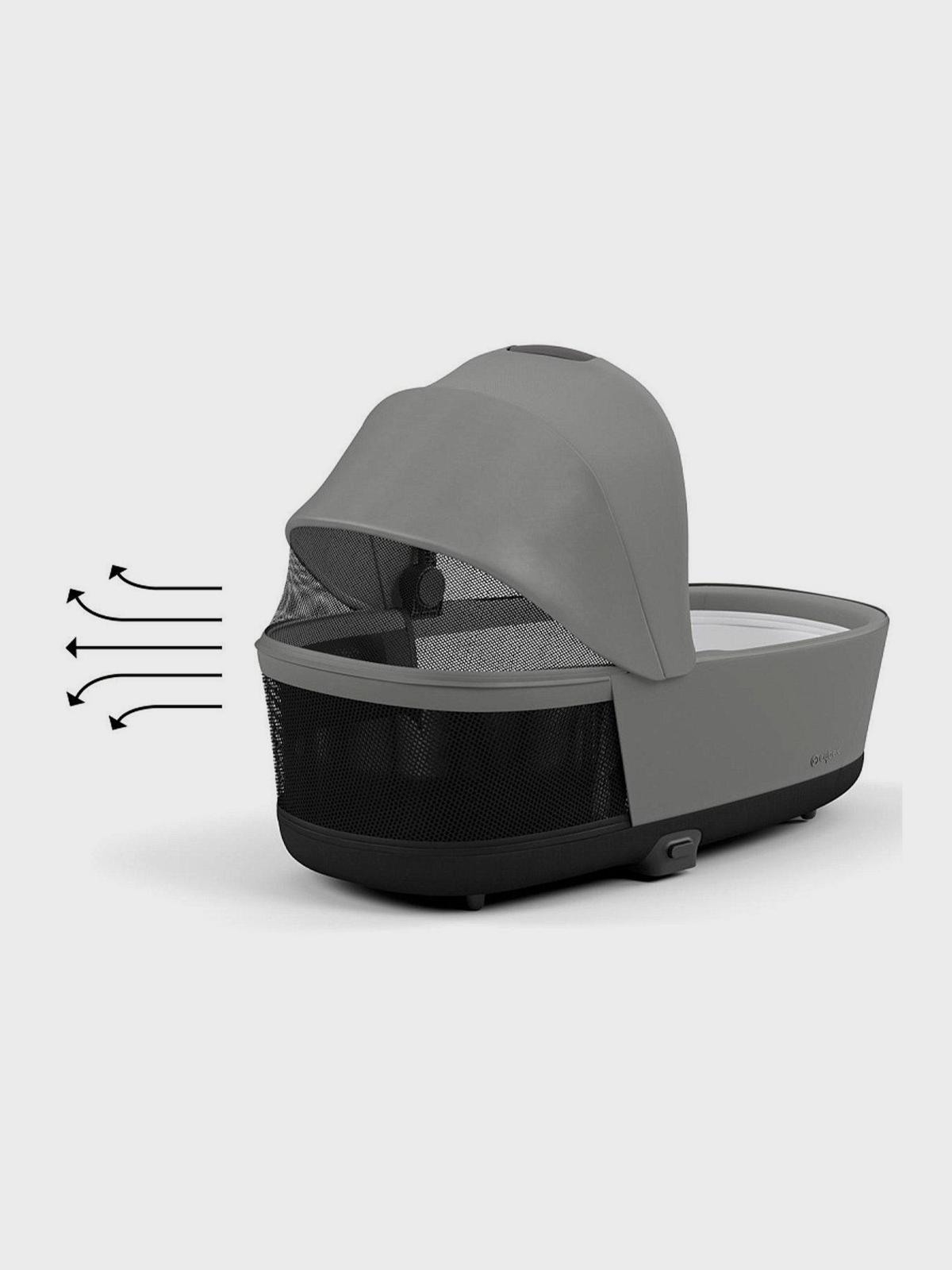 Коляска 2 в 1 CYBEX Priam IV Rosegold 2 в 1 цвет Mirage Grey в комплекте со спальным блоком Lux Carry Cot Вид№7