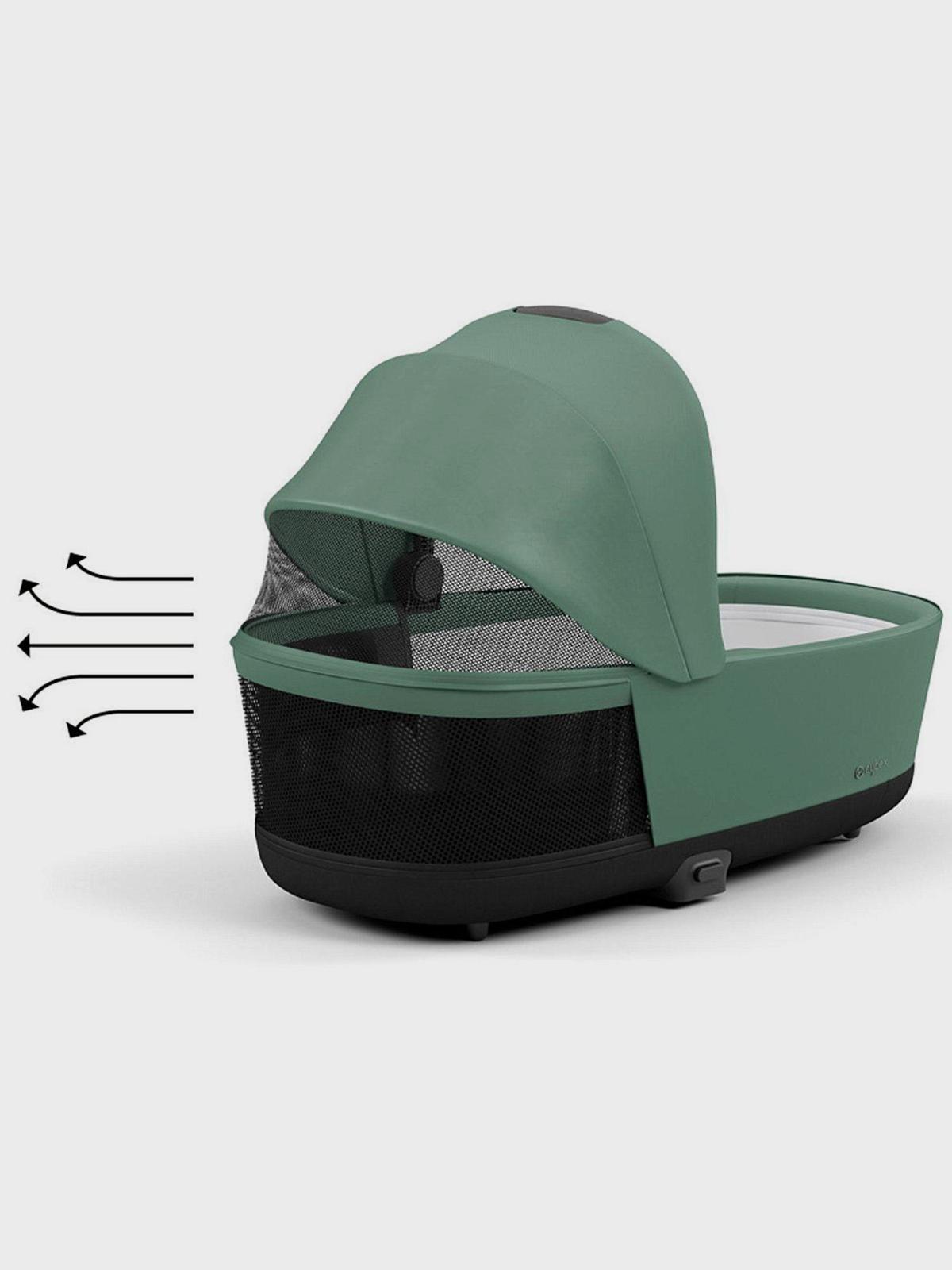 Коляска 2 в 1 CYBEX Priam IV Rosegold 2 в 1 цвет Leaf Green в комплекте со спальным блоком Lux Carry Cot Вид№6