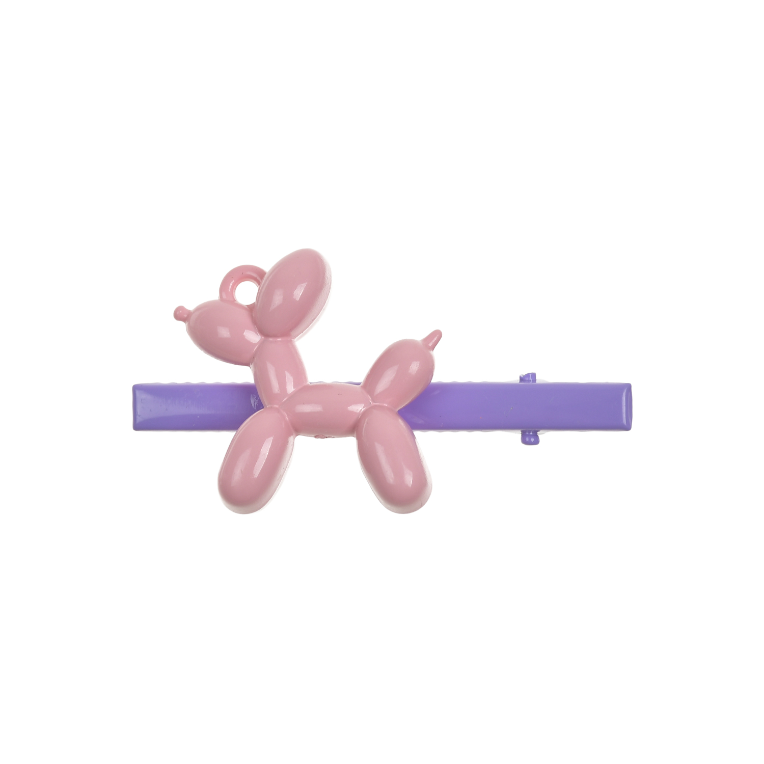 Зажим для волос фиолетовый с розовой собачкой Tais детский, цвет нет цвета - фото 1