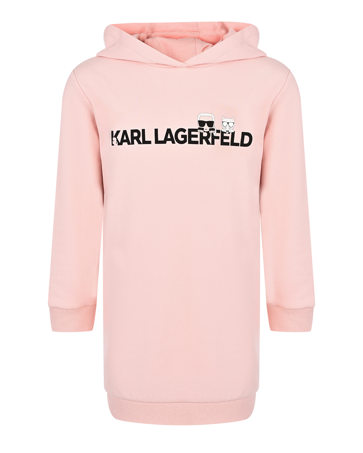 

Розовое платье-худи с логотипом Karl Lagerfeld kids детское, Розовый, Розовое платье-худи с логотипом Karl Lagerfeld kids детское