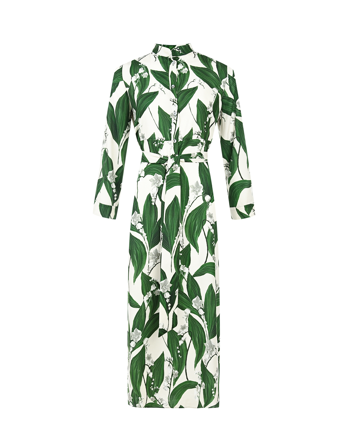 Платье с принтом "ландыши" Pietro Brunelli, размер 40, цвет белый