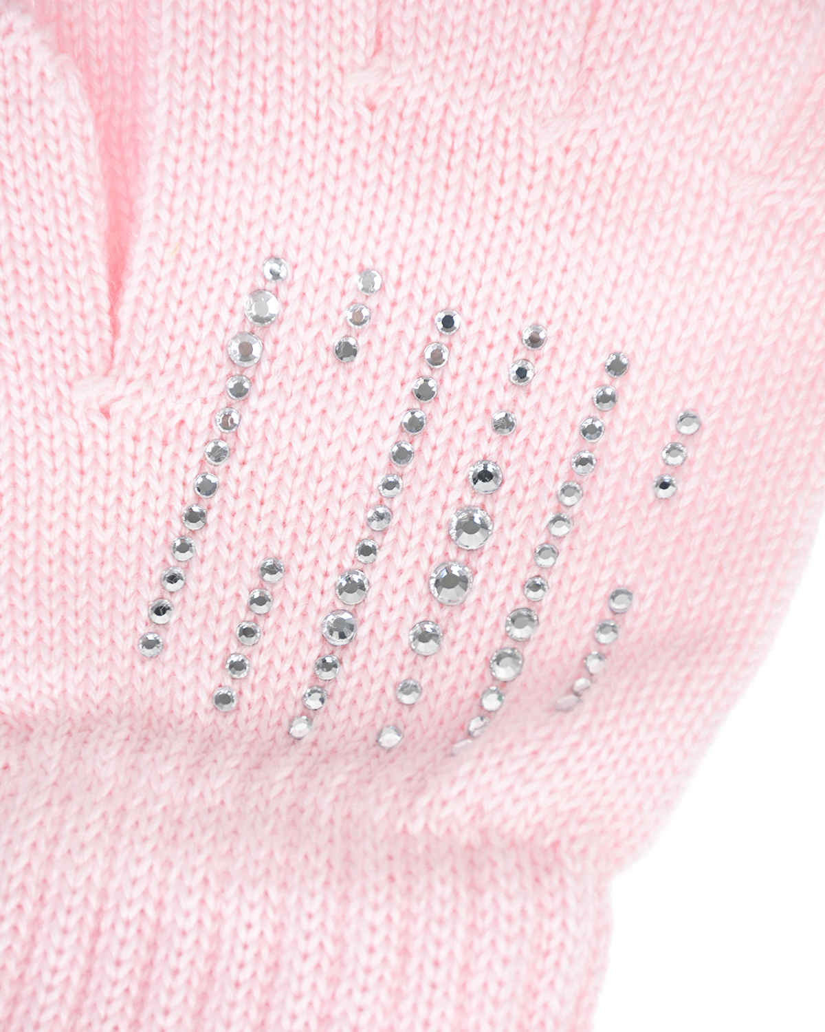 Розовые перчатки из шерсти со стразами Catya детские - фото 3
