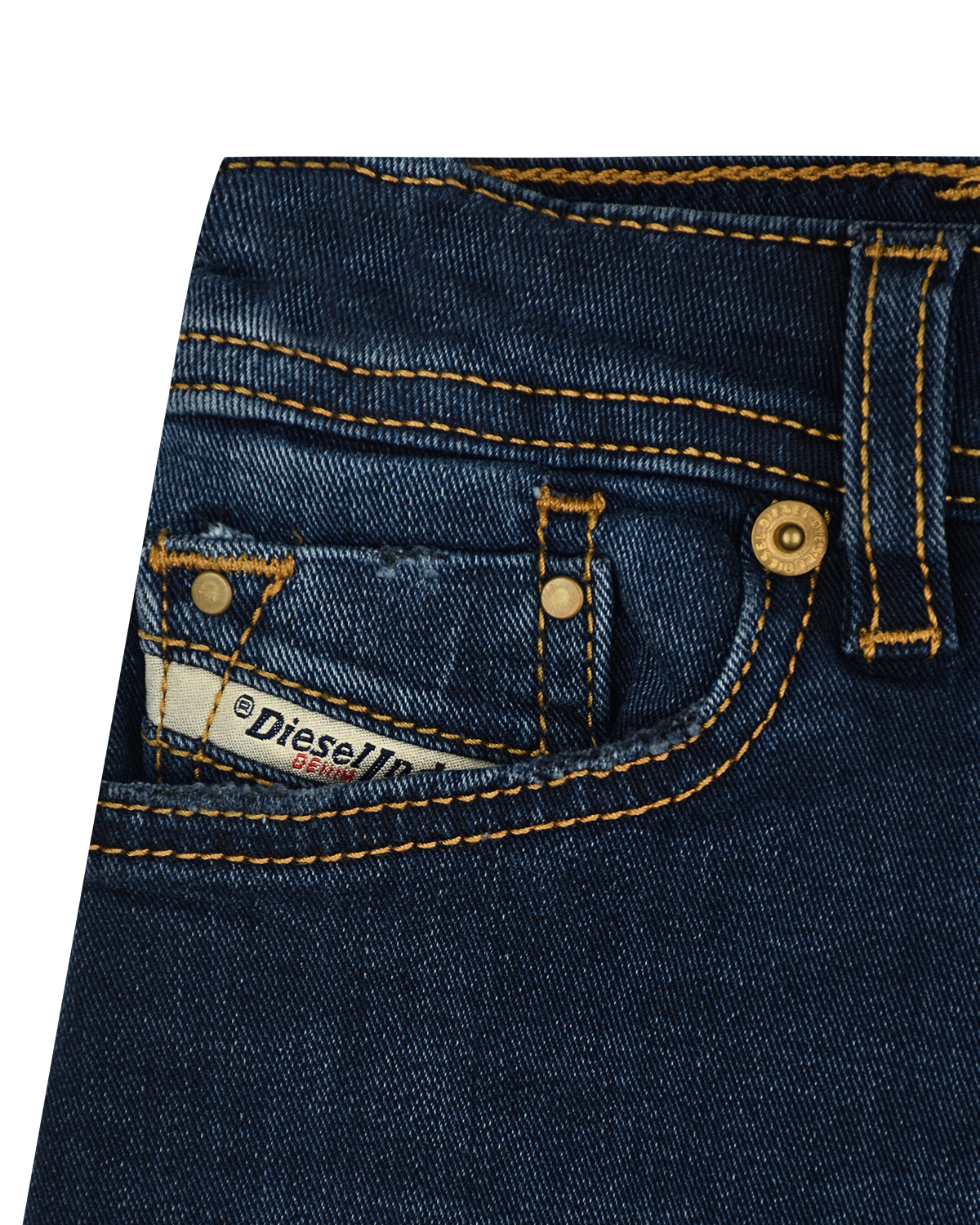 Синие джинсы regular straight Diesel детские - фото 4