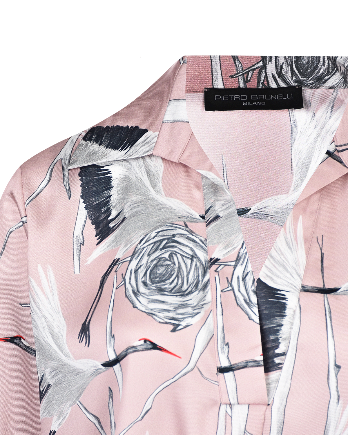 Блуза с принтом "аисты" Pietro Brunelli, размер 42, цвет розовый - фото 9