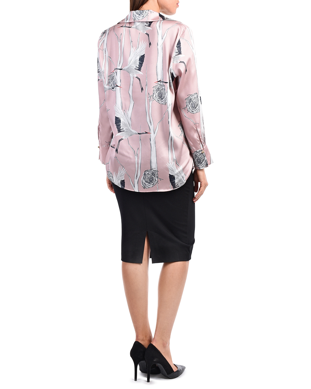 Блуза с принтом "аисты" Pietro Brunelli, размер 42, цвет розовый - фото 3