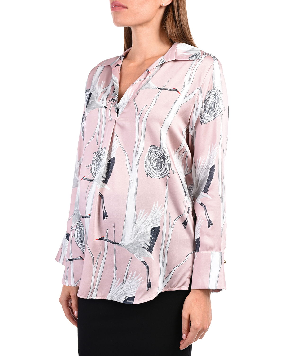 Блуза с принтом "аисты" Pietro Brunelli, размер 42, цвет розовый - фото 6