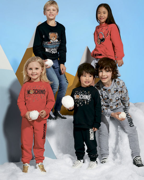 Джинсы с эластичным поясом в полоску Moschino детские - фото 2