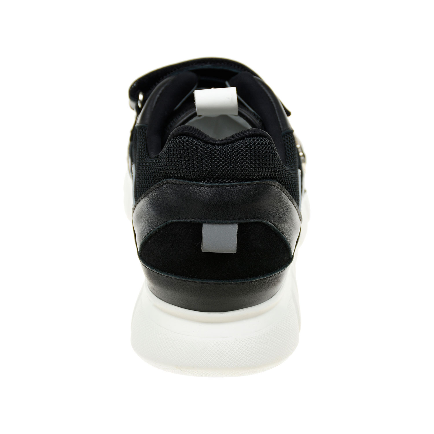 Черные кроссовки из кожи и текстиля на липучках Cesare Paciotti детские, размер 30, цвет черный - фото 3