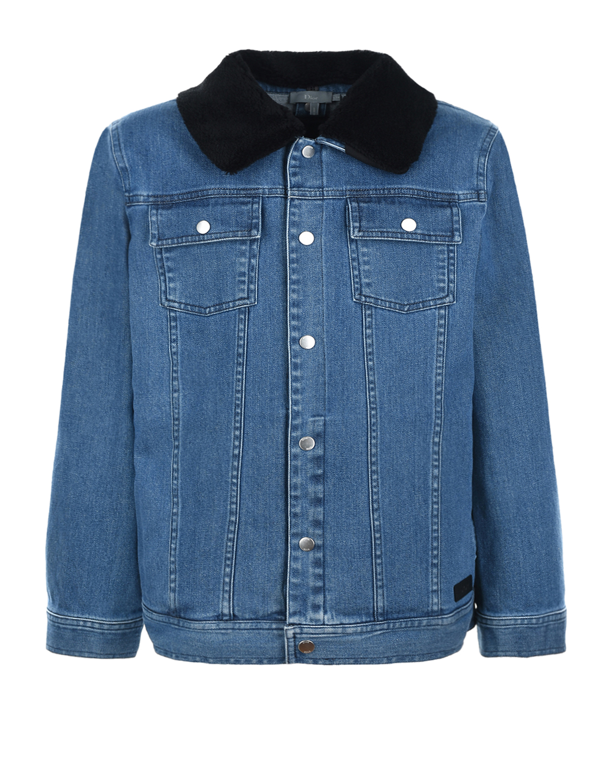 Джинсовая куртка с меховым воротником и подкладкой Dior детская, размер 158, цвет синий - фото 1