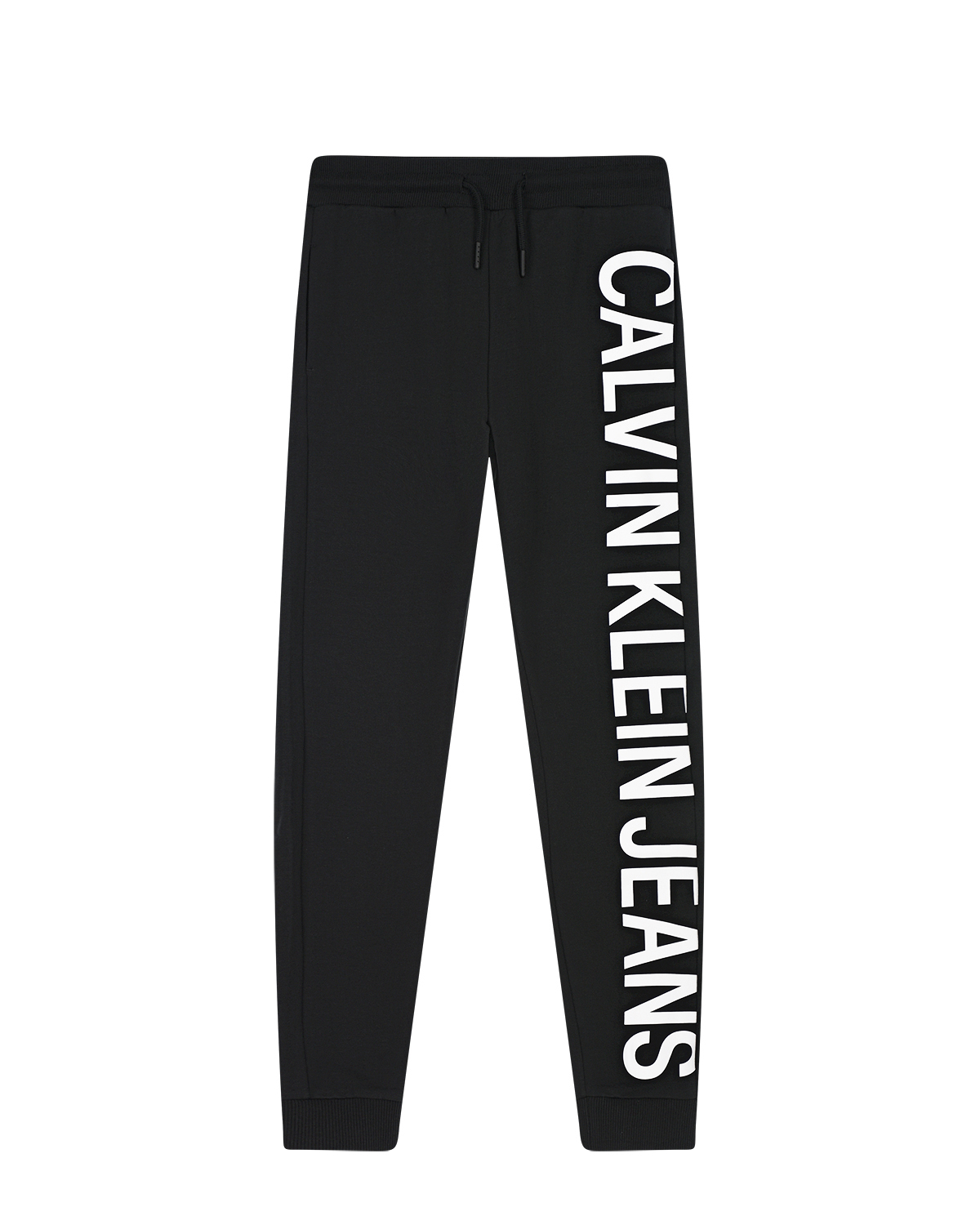 Черные спортивные брюки с белым логотипом Calvin Klein детские, размер 140, цвет нет цвета - фото 1