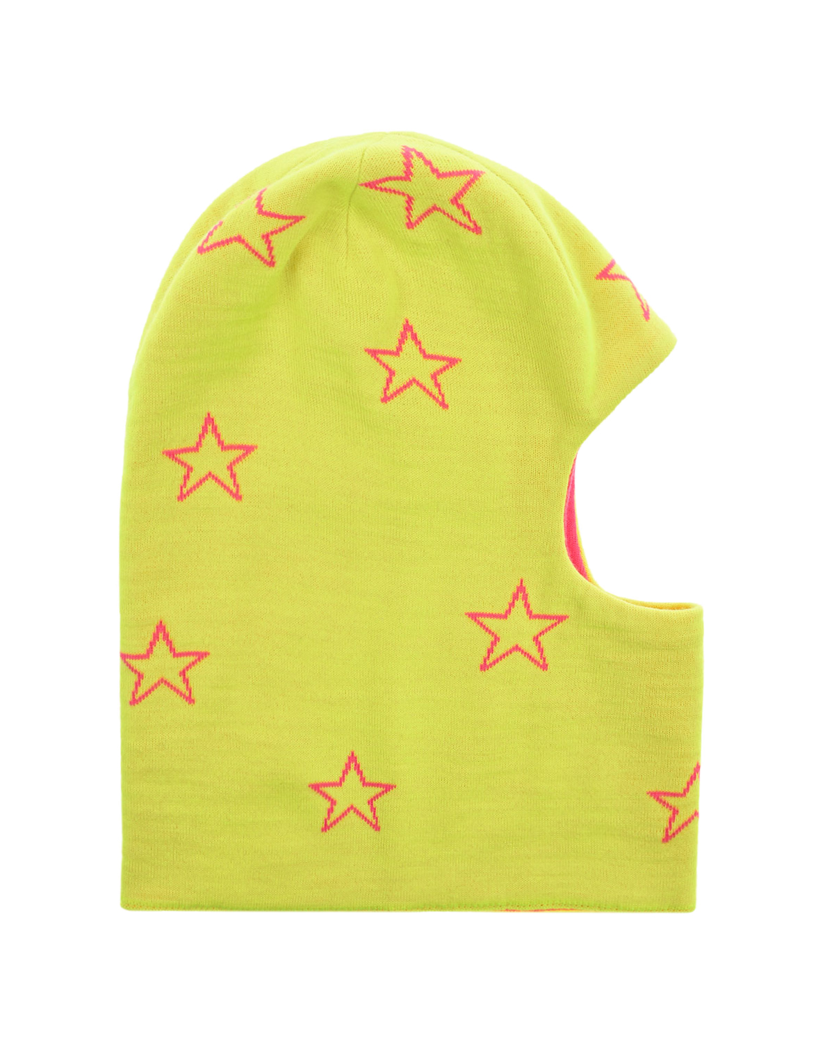 Желтая шапка-шлем с розовыми звездами Chobi детская, размер 52/54, цвет черный