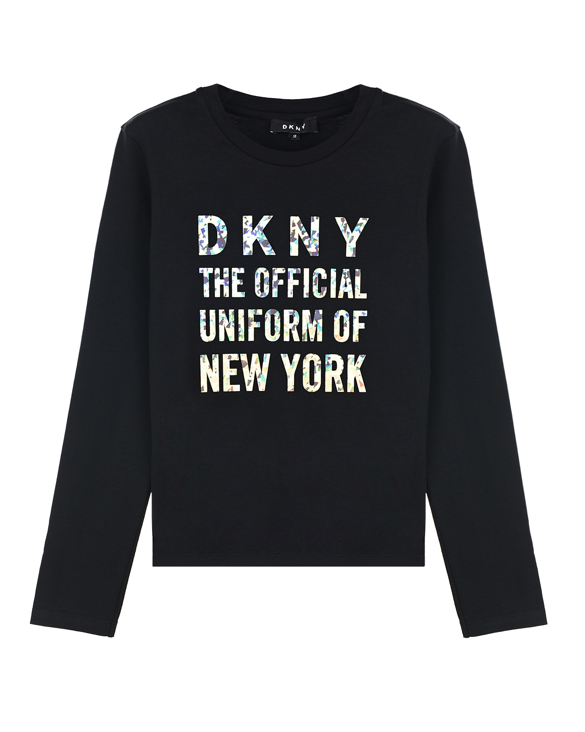 Черная толстовка с белым логотипом DKNY детская, размер 140, цвет черный - фото 1