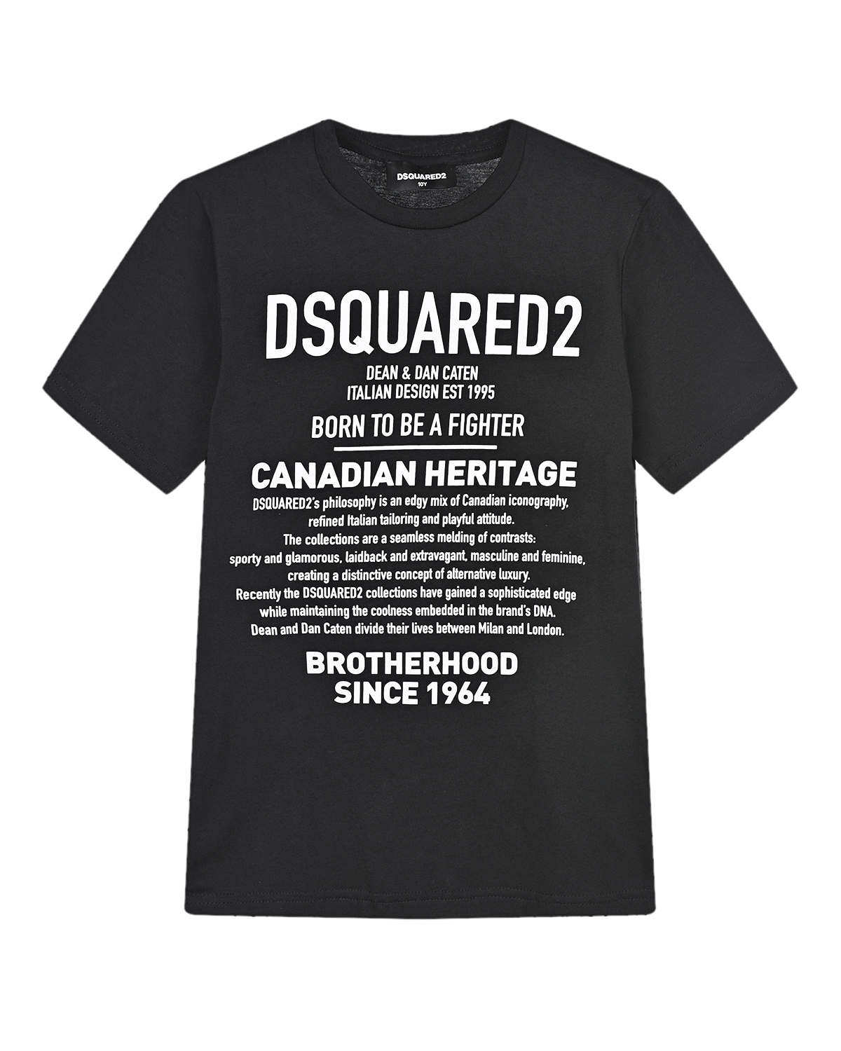 Хлопковая футболка черного цвета Dsquared2 детская, размер 140 - фото 1