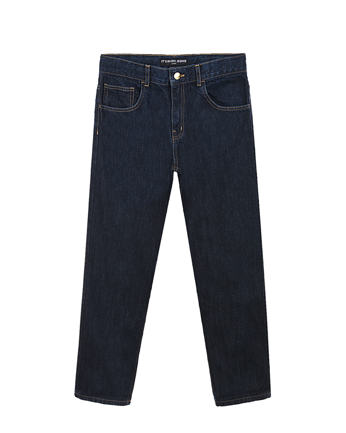 Однотонные джинсы с контрастной строчкой Its in my jeans детские, размер 140, цвет синий - фото 1