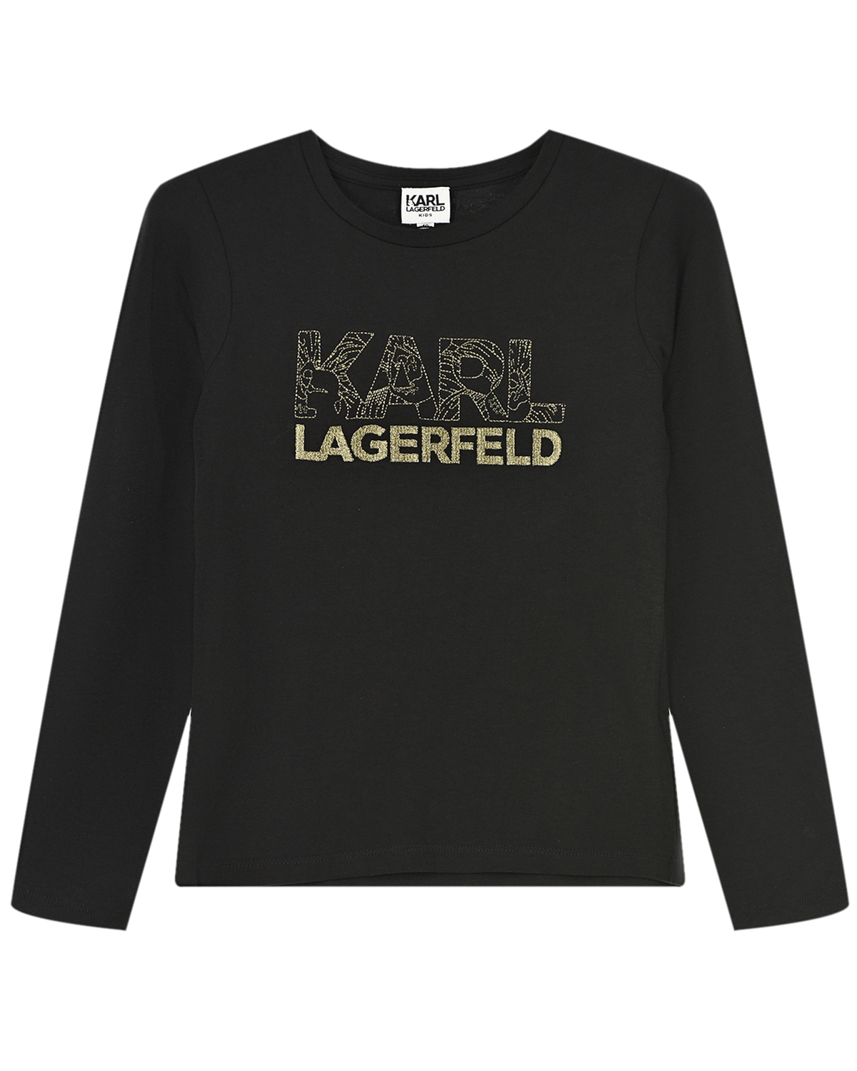 Толстовка с золотистым логотипом Karl Lagerfeld kids детская, размер 140, цвет черный - фото 1
