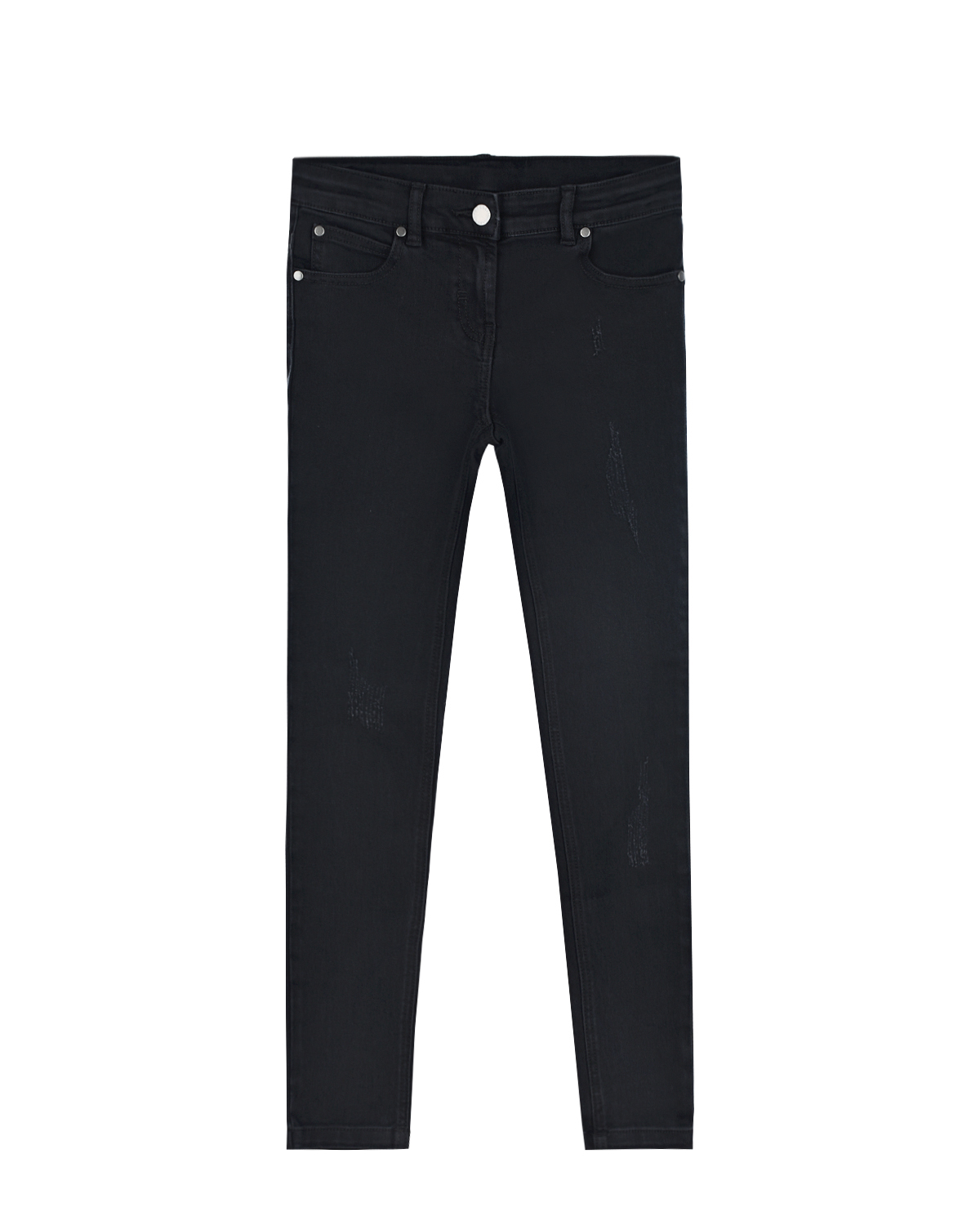Черные джинсы skinny с потертостями Stella McCartney детские, размер 140, цвет черный - фото 1