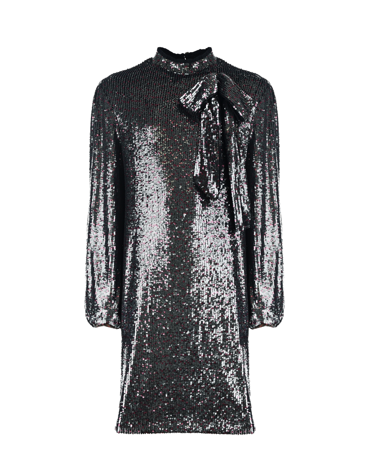 Серебристое платье с пайетками No. 21 детское, размер 164, цвет нет цвета - фото 1