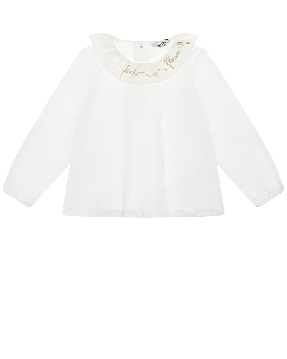 Белая блуза с вышивкой "plant flower" Aletta детская, размер 98, цвет белый - фото 1