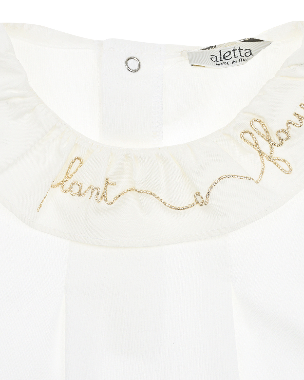 Белая блуза с вышивкой "plant flower" Aletta детская, размер 98, цвет белый - фото 3