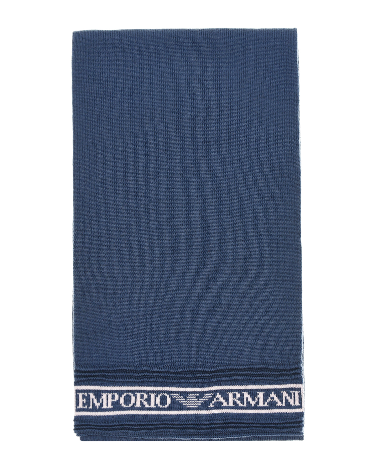 Комплект из шапки с помпоном и шарфа, синий Emporio Armani детский, размер S - фото 3