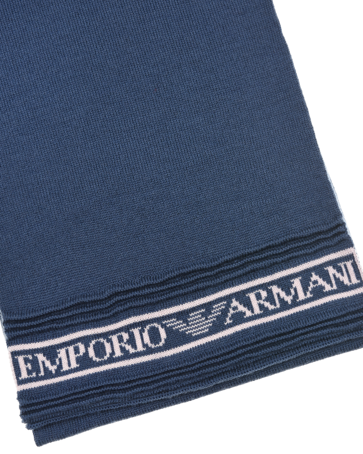 Комплект из шапки с помпоном и шарфа, синий Emporio Armani детский, размер S - фото 8