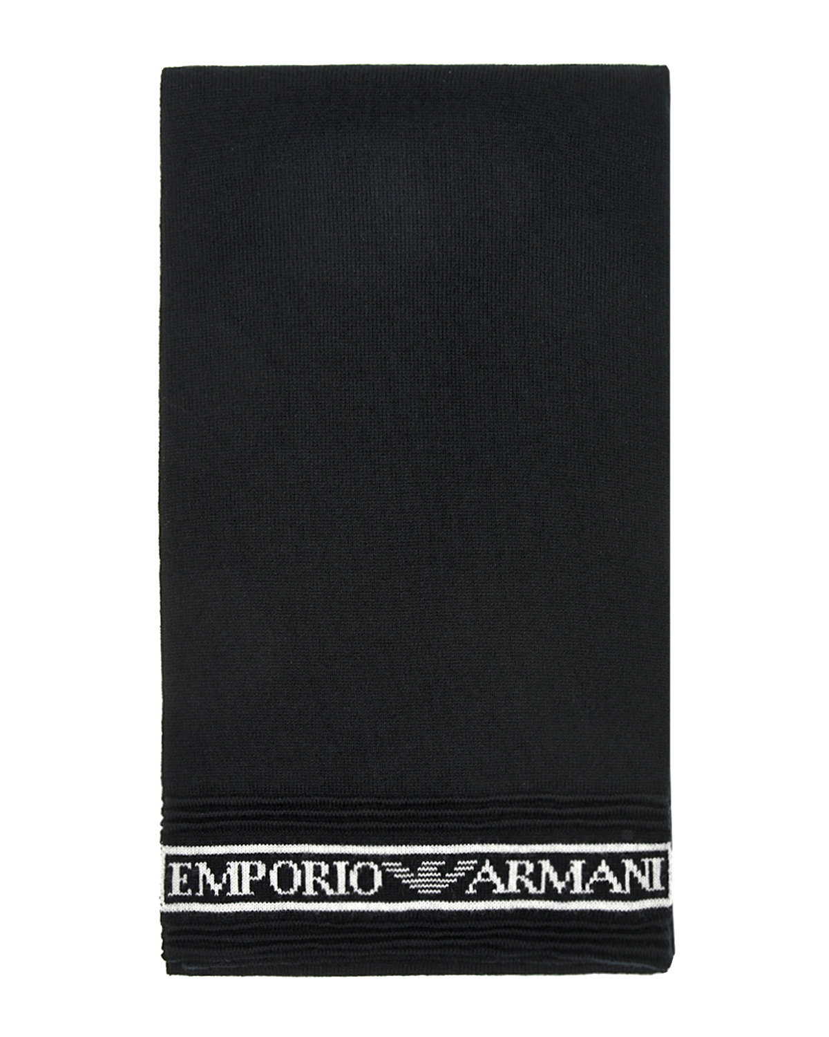 Комплект из шапки с помпоном и шарфа, черный Emporio Armani детский, размер M - фото 3