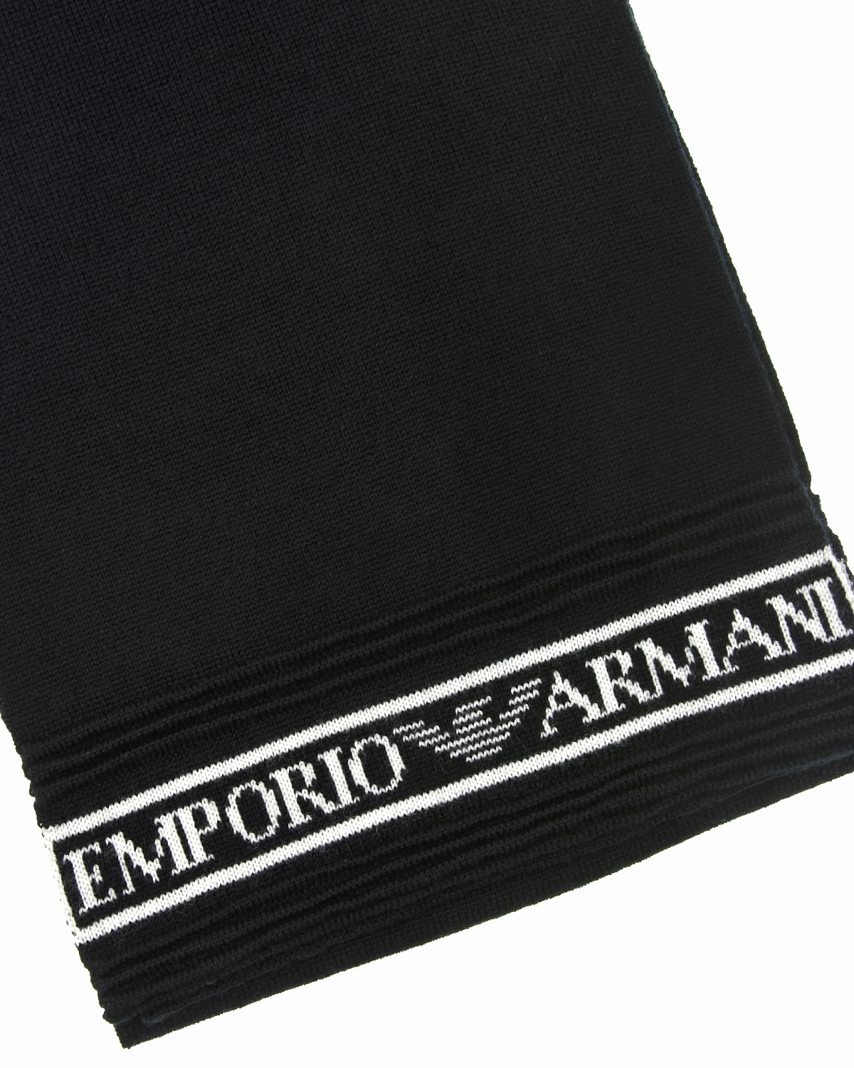 Комплект из шапки с помпоном и шарфа, черный Emporio Armani детский, размер M - фото 8