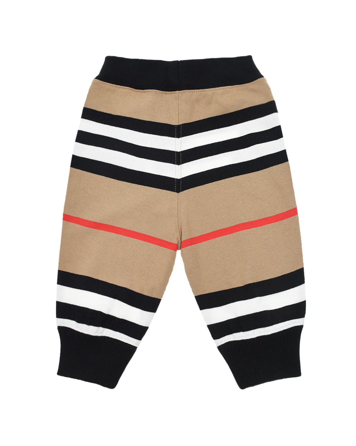 Спортивные брюки из трикотажа в полоску Burberry детские, размер 86, цвет бежевый - фото 2
