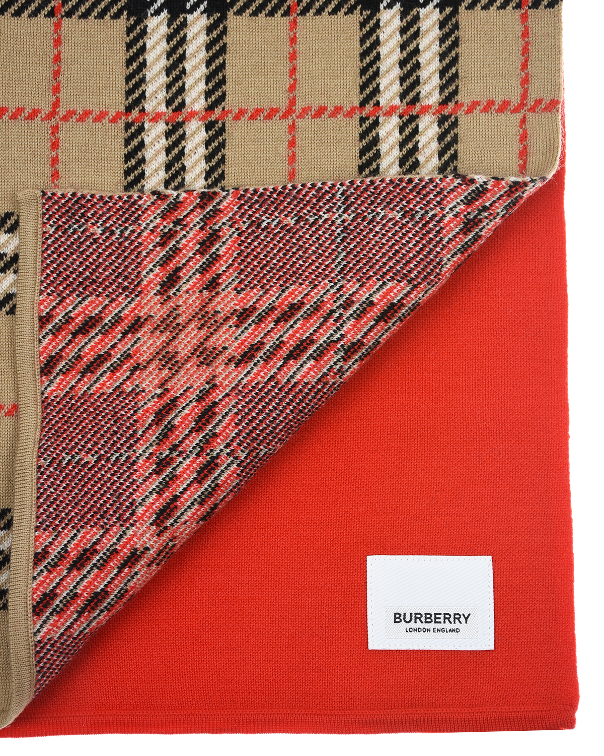 Двухсторонний шарф из шерсти Burberry детский, размер unica, цвет мультиколор - фото 4