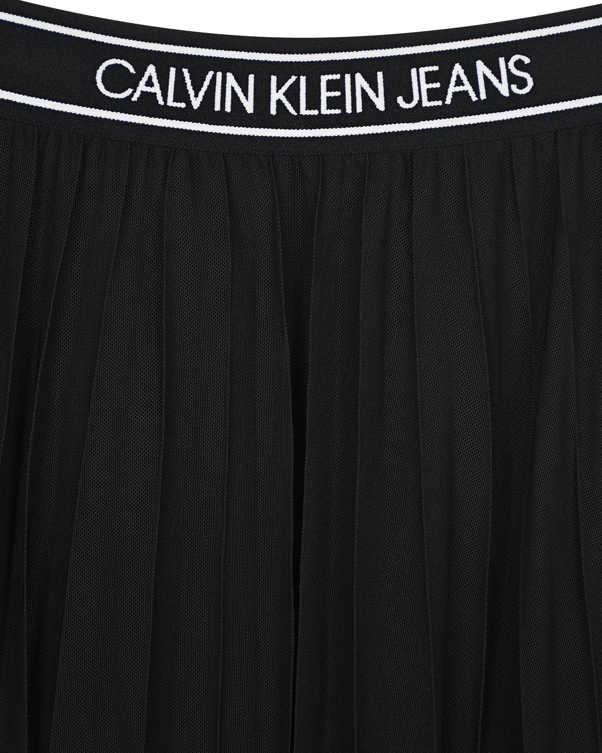 Черная юбка с логотипом на поясе Calvin Klein детская, размер 152, цвет нет цвета - фото 4