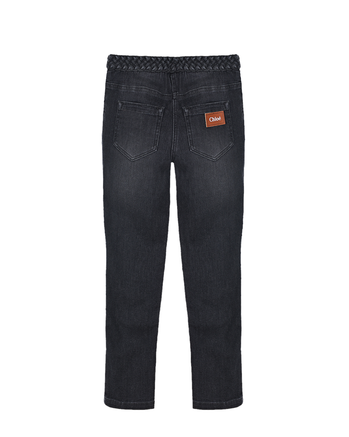 Черные джинсы с плетеным поясом Chloe детские, размер 128, цвет черный - фото 2