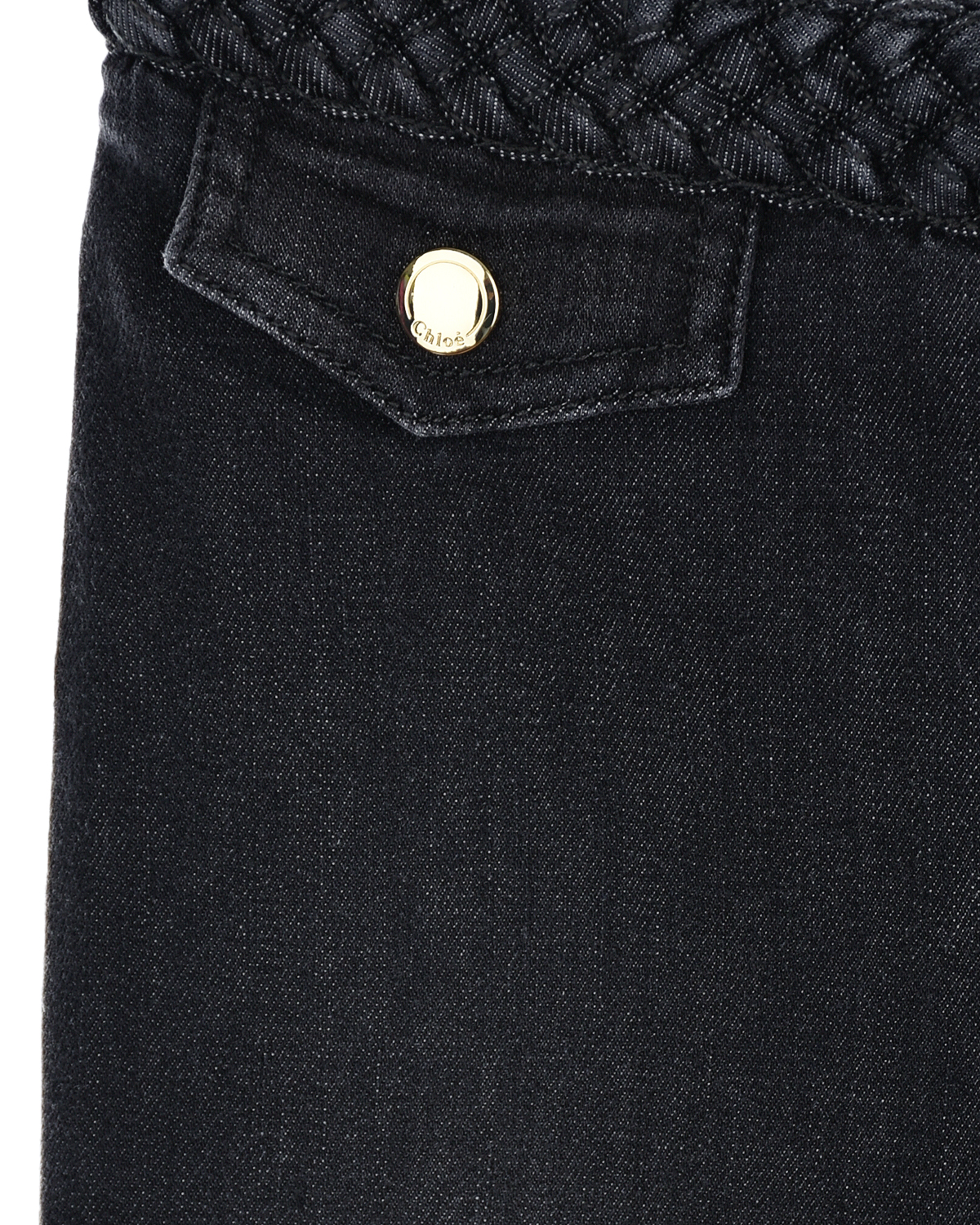 Черные джинсы с плетеным поясом Chloe детские, размер 128, цвет черный - фото 3
