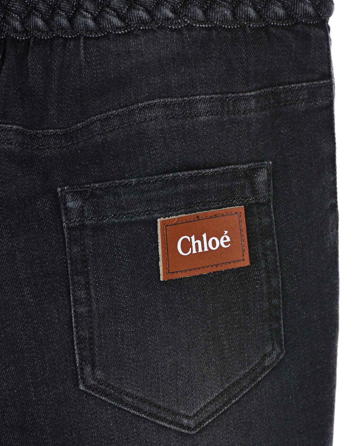 Черные джинсы с плетеным поясом Chloe детские, размер 128, цвет черный - фото 4