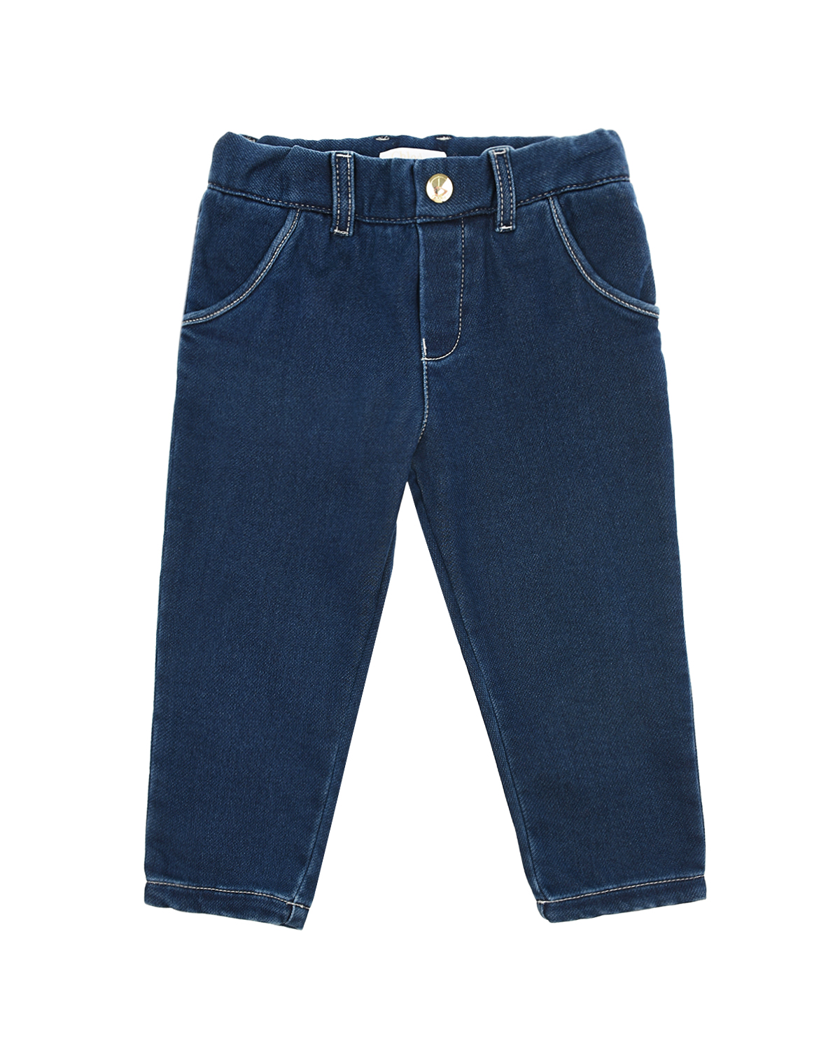 Синие джинсы прямого кроя Chloe детские, размер 86, цвет синий - фото 1