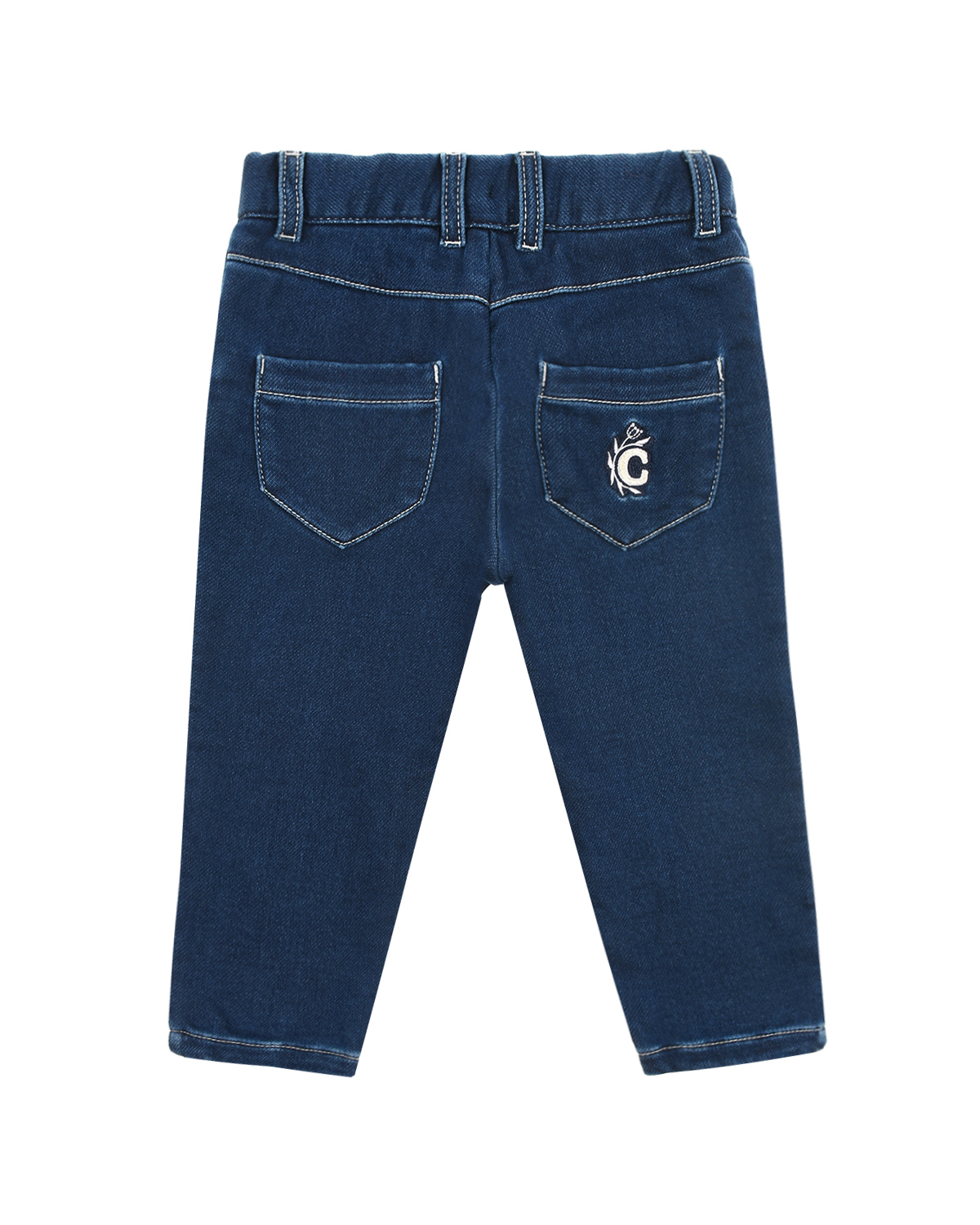 Синие джинсы прямого кроя Chloe детские, размер 86, цвет синий - фото 2